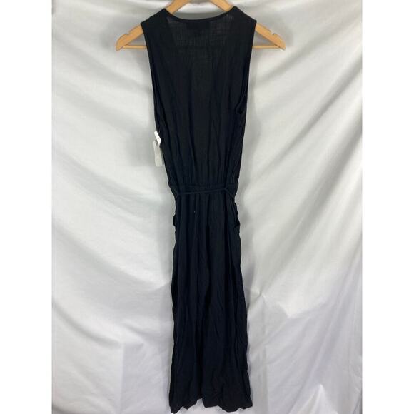 NWT Karen Kane Sleeveless Linen Blend Crop Jumpsuit Black Size XS - Picture 5 of 6